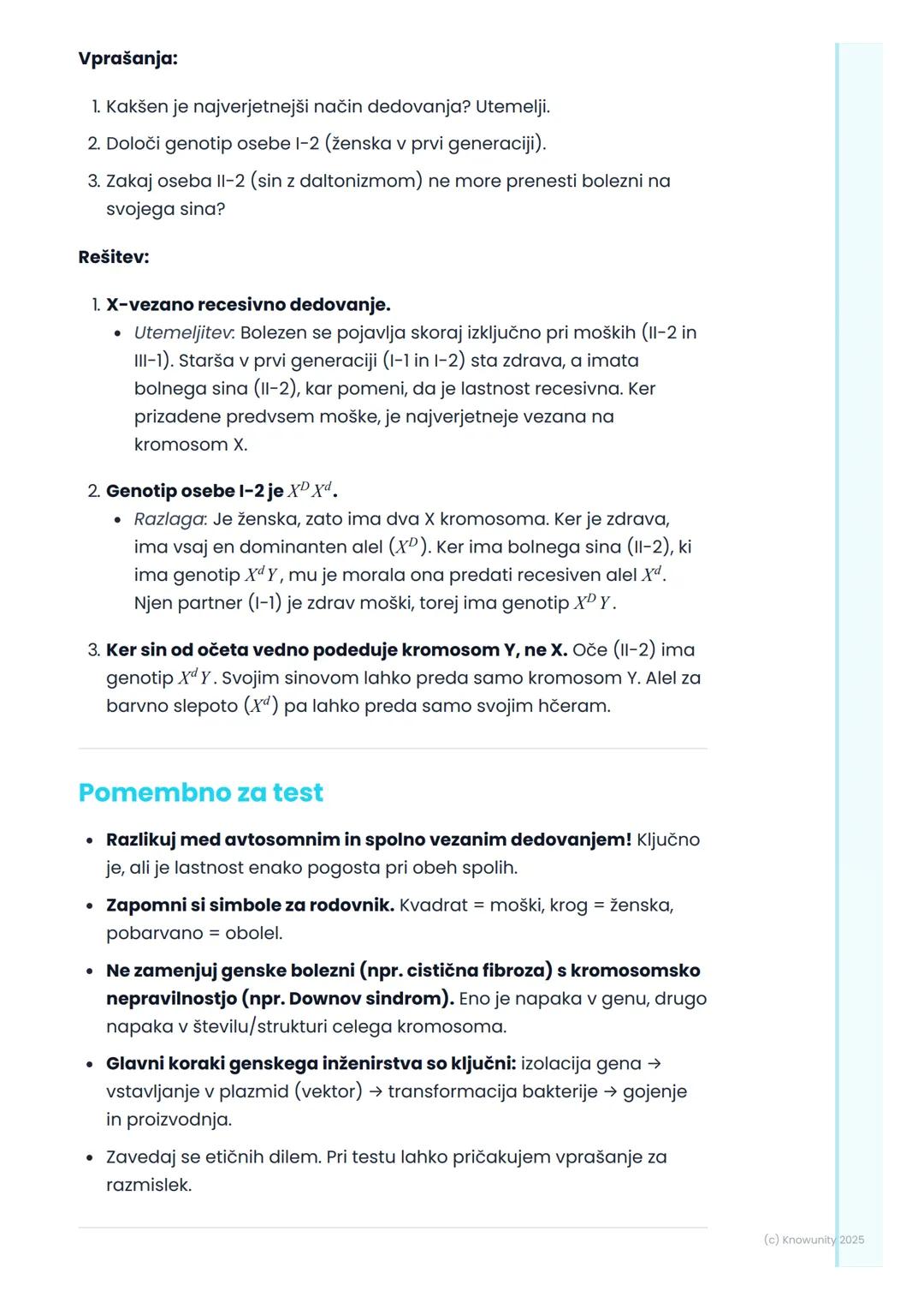 # Človeška genetika in
biotehnologija

Človeška genetika - osnove

Človeška genetika preučuje dedovanje lastnosti pri ljudeh. To vključuje
v