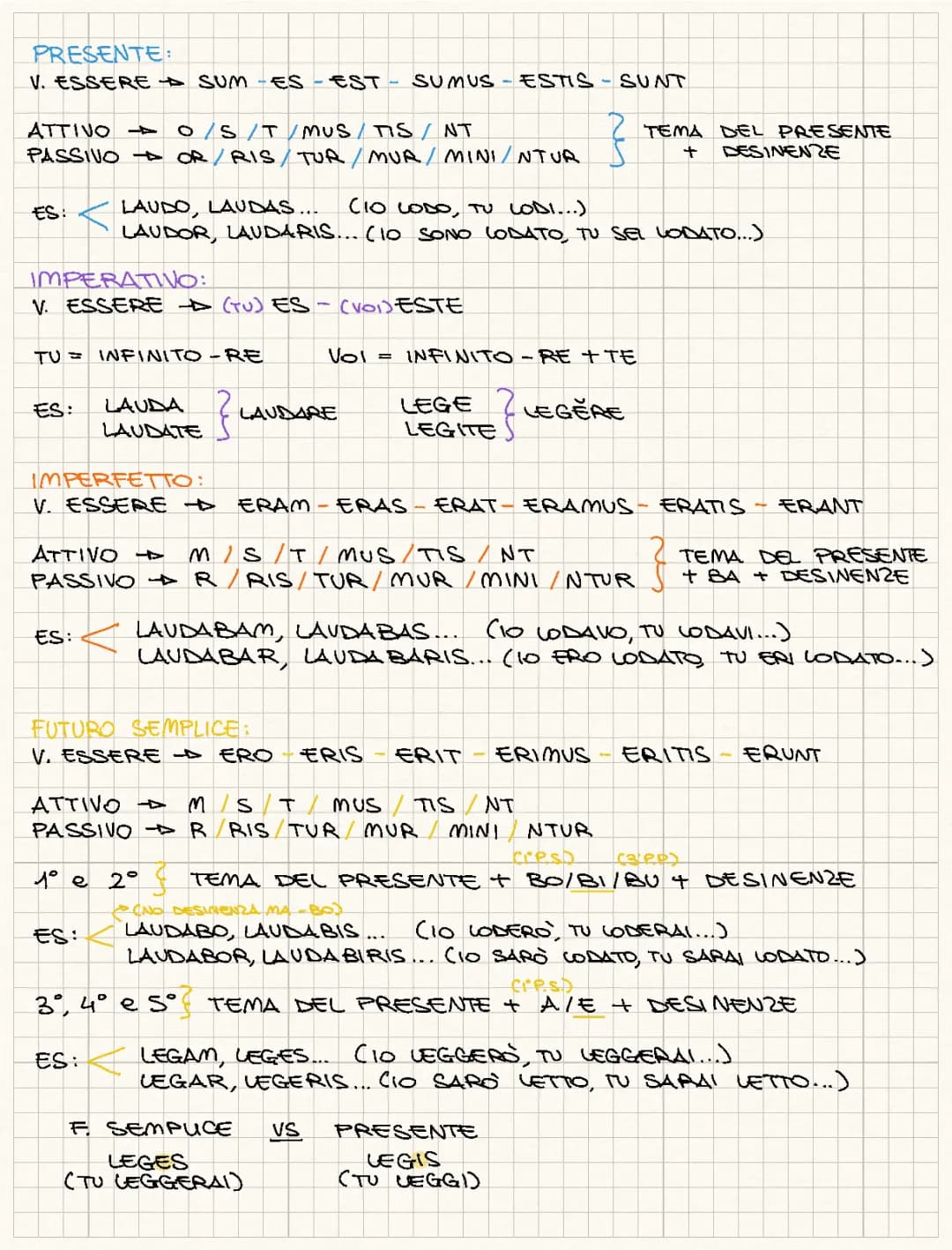 Easy Latin Verbs: 1-4 Conjugations and Tenses Guide