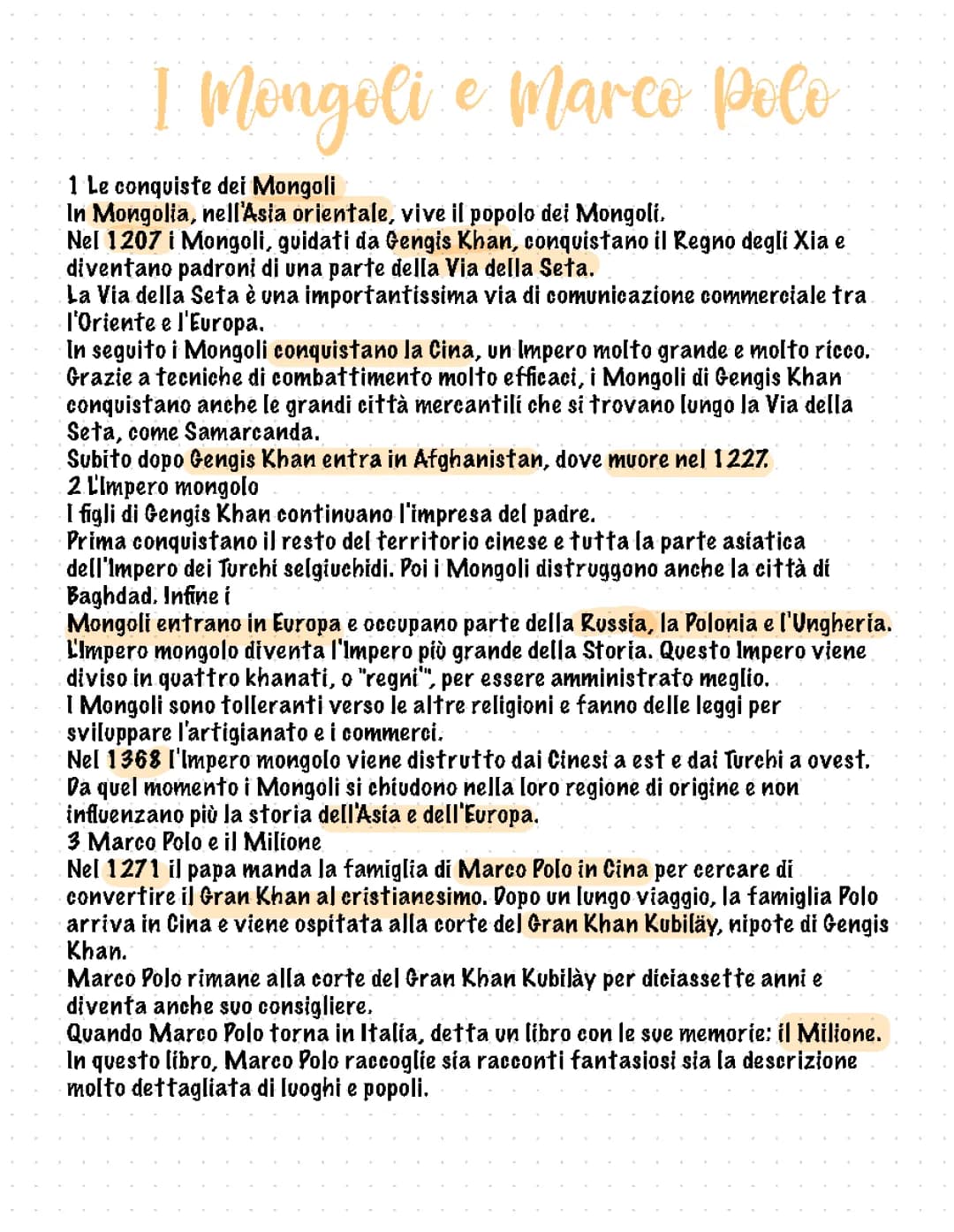 I Mongoli e Marco Polo