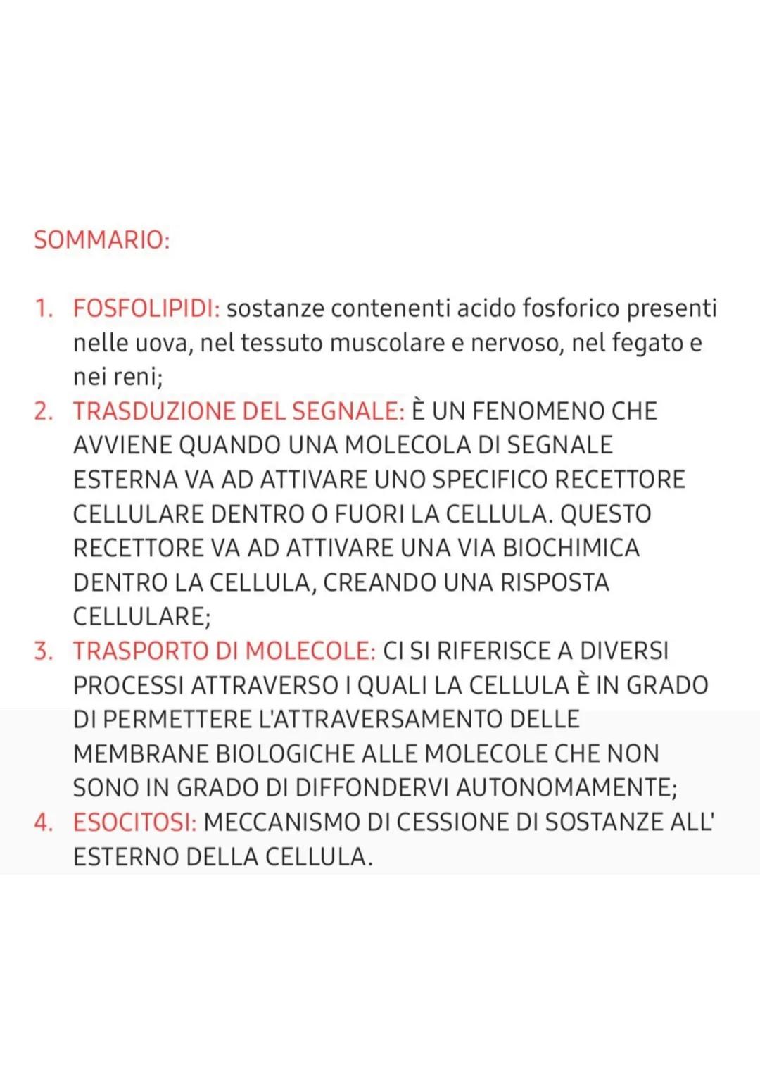 STRUTTURA E FUNZIONI DELLA MEMBRANA PLASMATICA
La membrana plasmatica consente alle cellule di interagire tra loro e regola gli scambi di
ma