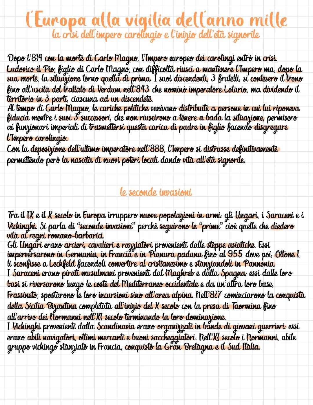 La Fine dell'Impero Carolingio: Riassunto, Schemi e Mappe