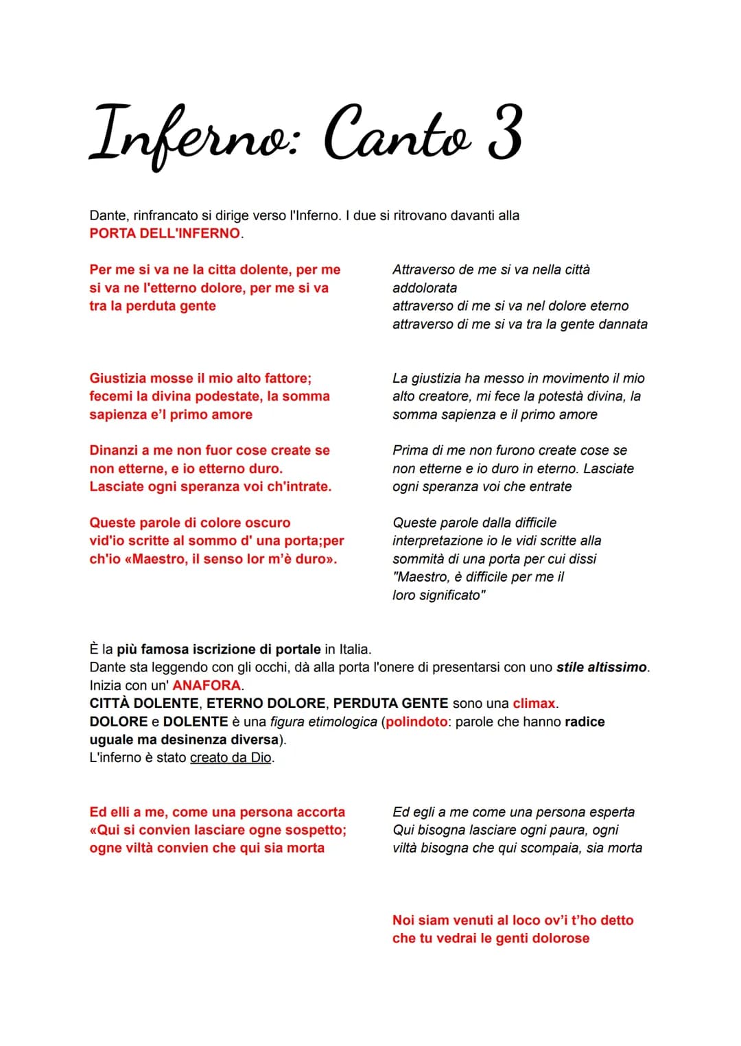 
<p>Dante, rinfrancato, si dirige verso l'Inferno. I due si ritrovano davanti alla <strong>PORTA DELL'INFERNO</strong>.</p>
<p>Per me si va 