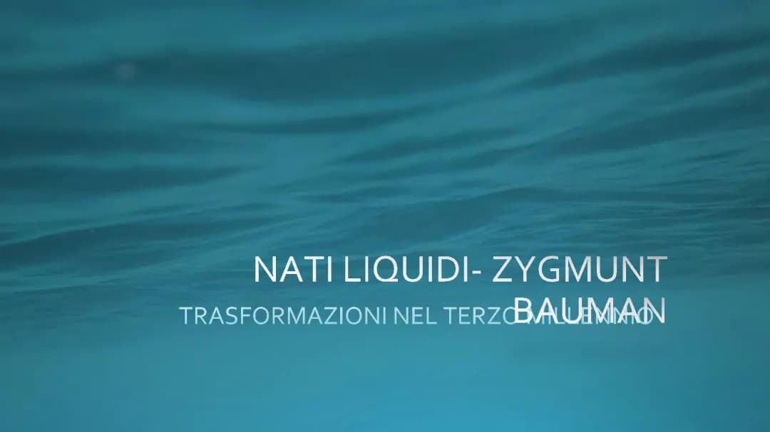 Temi principali del libro 'Nati liquidi' di Bauman