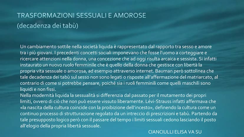 NATI LIQUIDI- ZYGMUNT
TRASFORMAZIONI NEL TERZBAUMAN Tatuaggi e chirurgia plastica
Trasformazioni sulla
pelle
Trasformazioni
dell'aggressivit