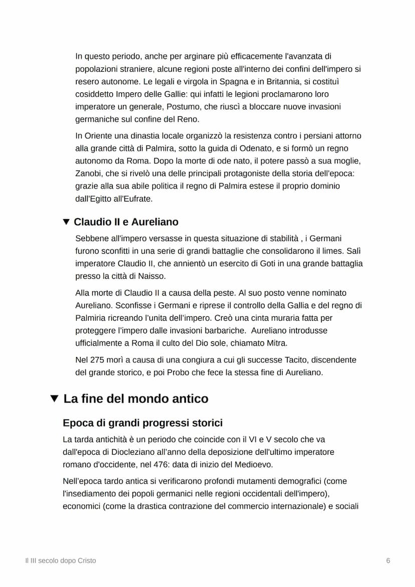 X
II III secolo dopo Cristo
▼ La crisi totale
All'inizio del III si verificò una violenta crisi sotto tutti gli aspetti.
Crisi politica:
La 