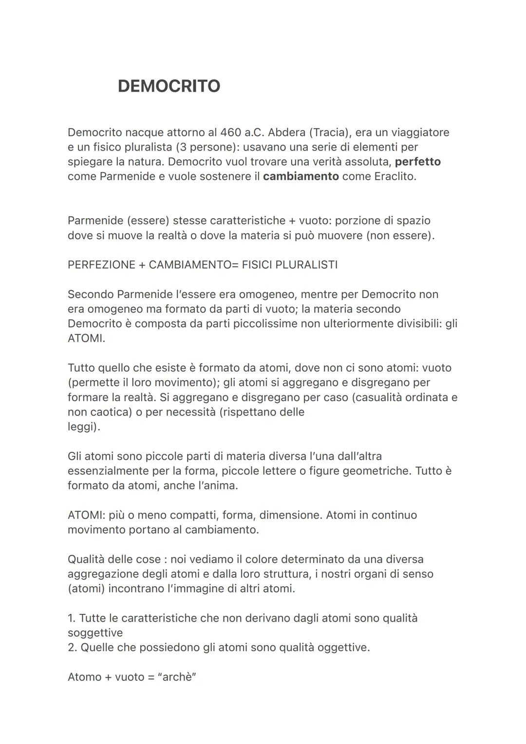 # DEMOCRITO

Democrito nacque attorno al 460 a.C. Abdera (Tracia), era un viaggiatore
e un fisico pluralista (3 persone): usavano una serie 