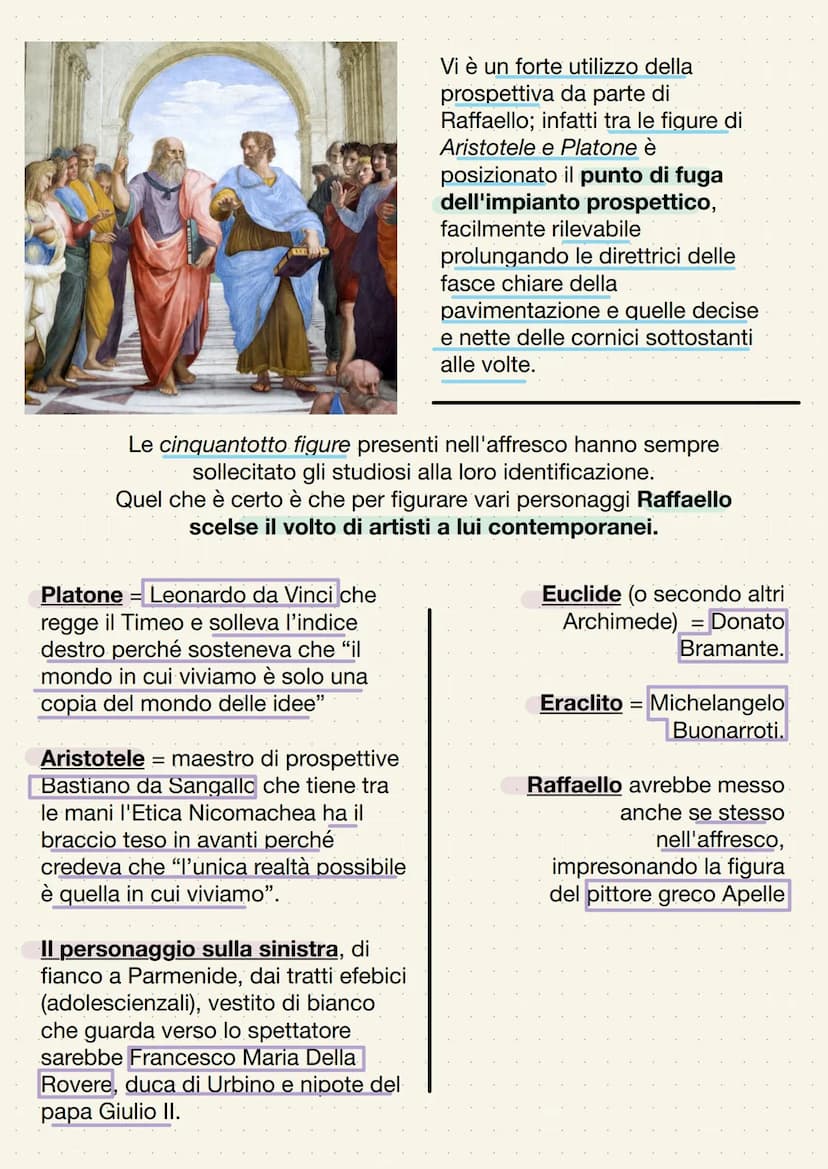 RAFFAELLO
Secondo Vasari, Raffaello inizia l'apprendistato
proprio presso il Perugino.
Nel 1504 si trasferisce a Firenze per imparare le
lez