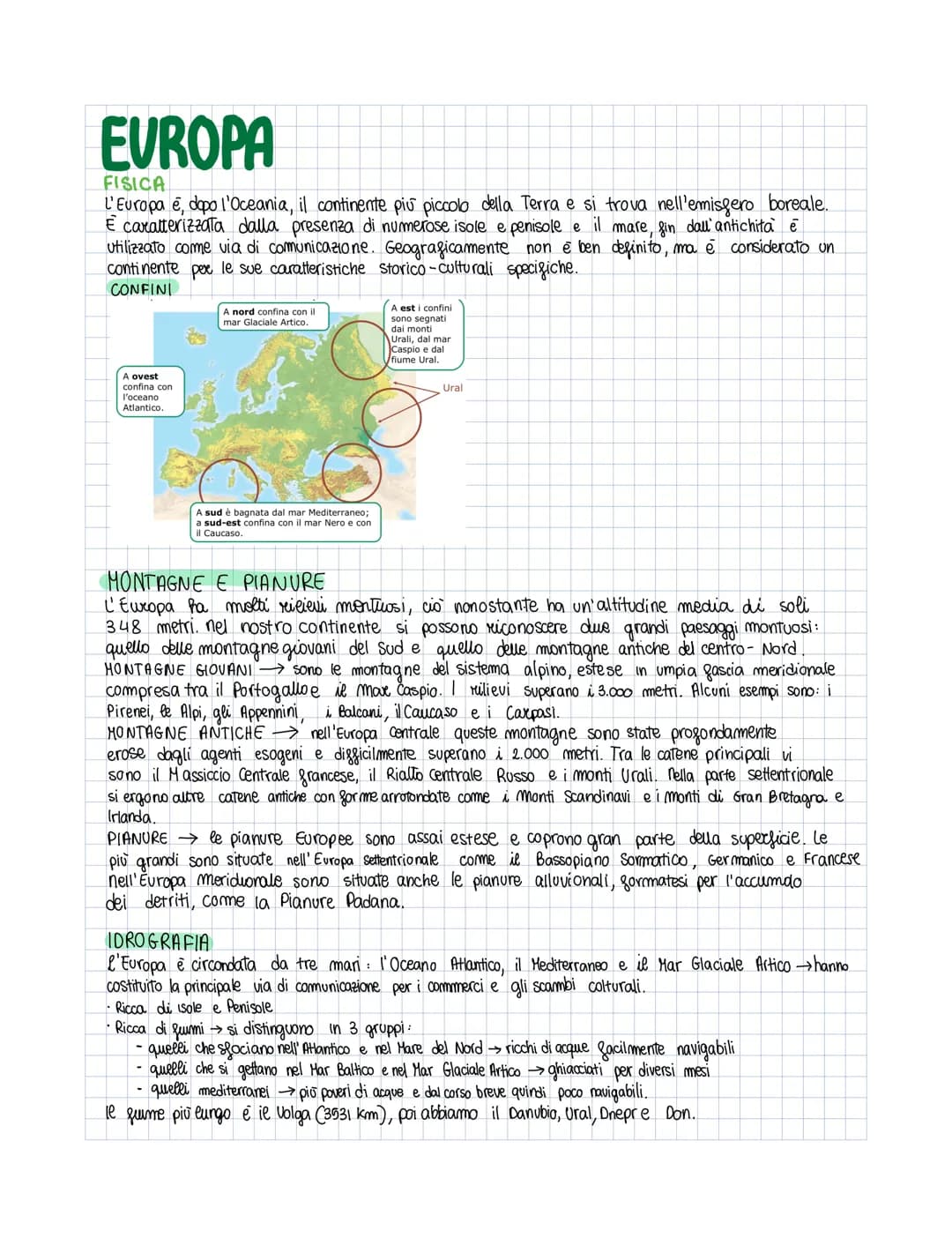 EVROPA
FISICA
L'Europa e, dopo l'Oceania, il continente più piccolo della Terra e si trova nell'emisfero boreale.
E caratterizzata dalla pre