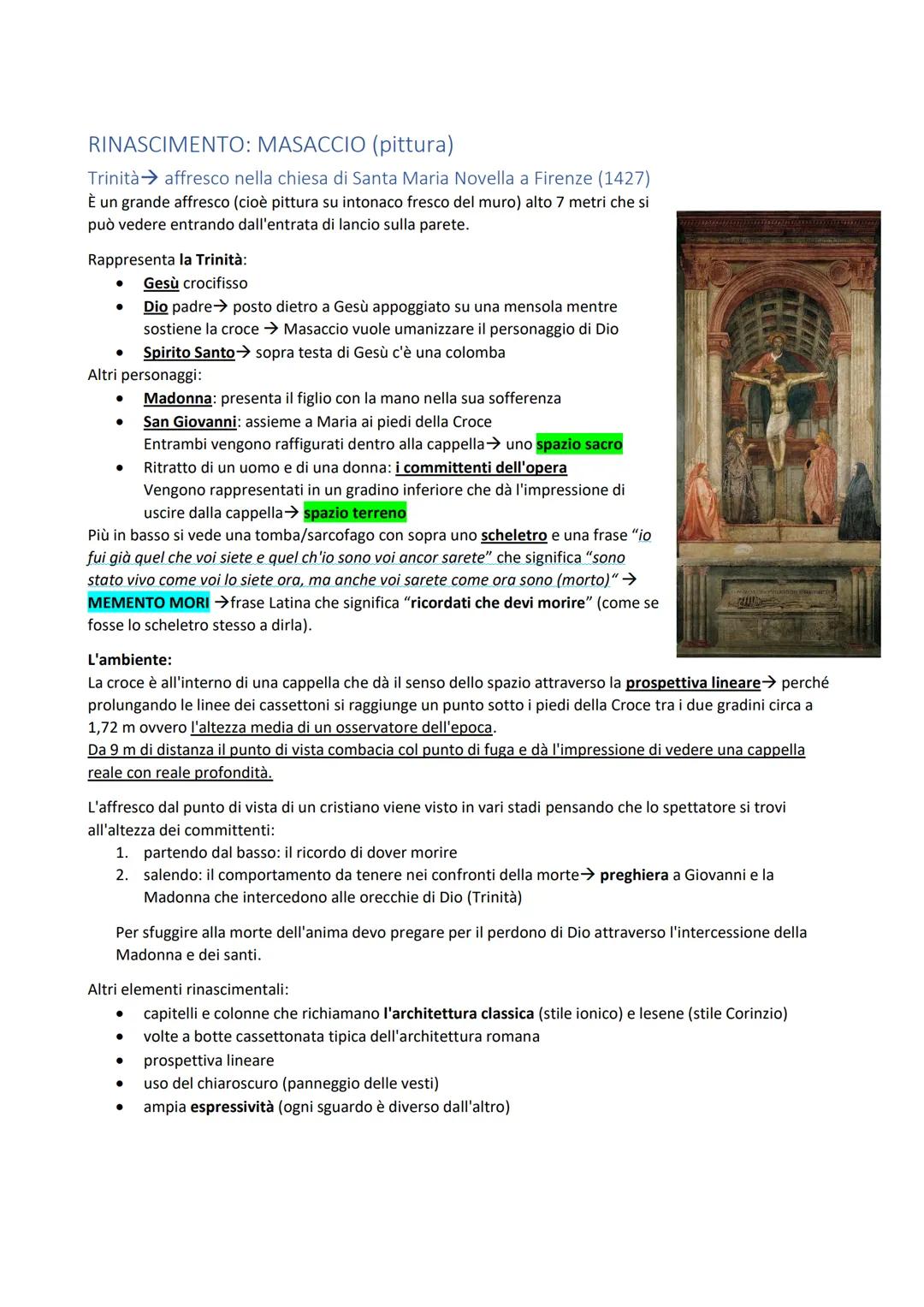 LA PITTURA DI MASACCIO 