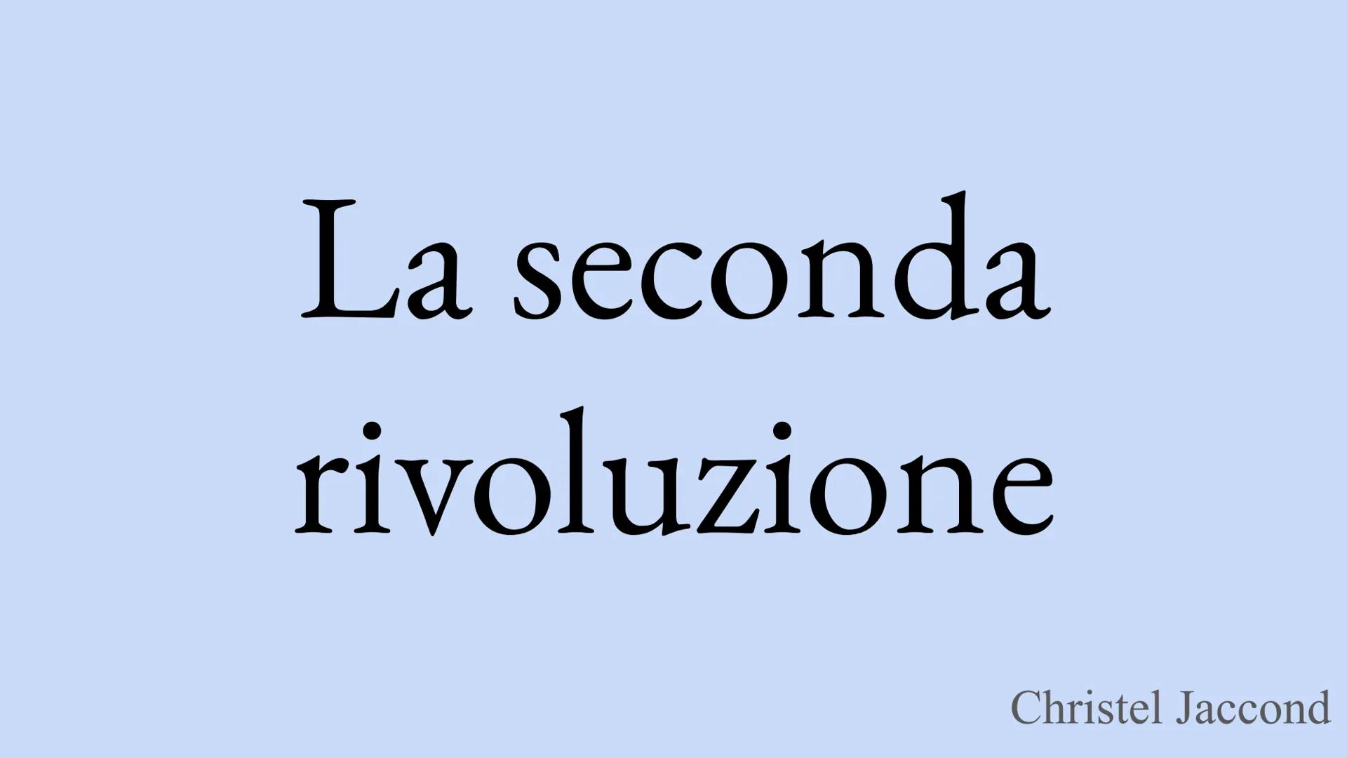 La seconda
rivoluzione
Christel Jaccond La seconda rivoluzione industriale ebbe inizio intorno al
1870 e proseguì fino al 1945 con l'ascesa 