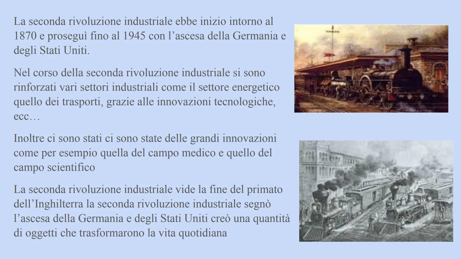 La seconda
rivoluzione
Christel Jaccond La seconda rivoluzione industriale ebbe inizio intorno al
1870 e proseguì fino al 1945 con l'ascesa 