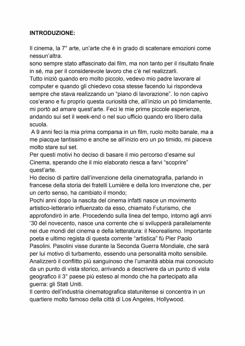 
<h2 id="introduzione">Introduzione</h2>
<p>Il cinema, considerata la 7° arte, è in grado di suscitare emozioni uniche. Sin da piccolo, sono