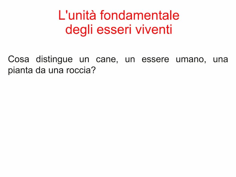 Capitolo A8
La cellula
eucariota
Prof. Forloni Matteo L'unità fondamentale
degli esseri viventi
Cosa distingue un cane, un essere umano, una