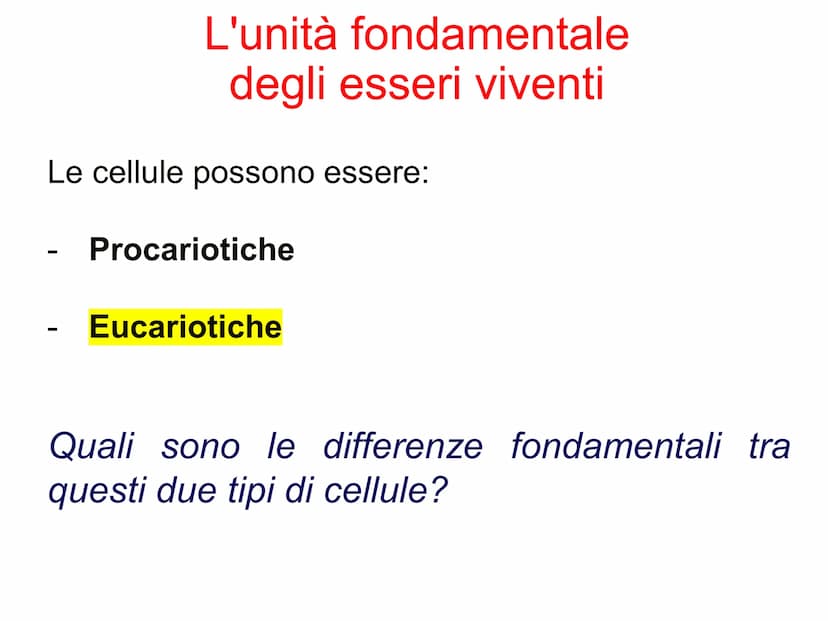 Capitolo A8
La cellula
eucariota
Prof. Forloni Matteo L'unità fondamentale
degli esseri viventi
Cosa distingue un cane, un essere umano, una