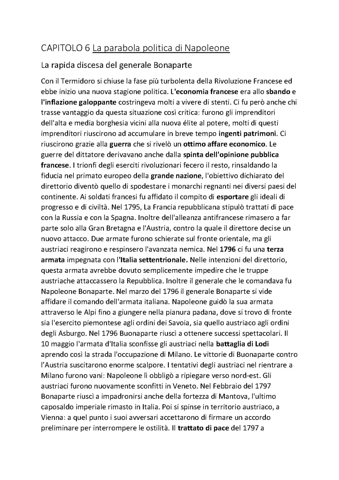 La parabola politica di Napoleone 