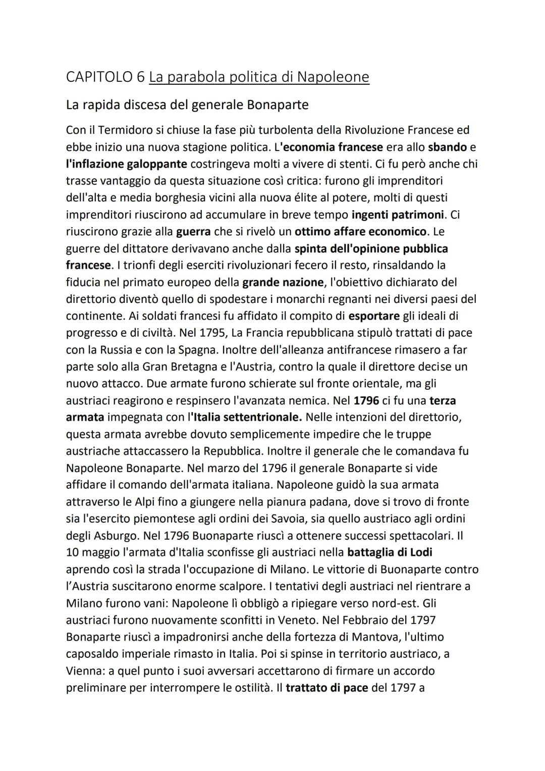 CAPITOLO 6 La parabola politica di Napoleone
La rapida discesa del generale Bonaparte
Con il Termidoro si chiuse la fase più turbolenta dell