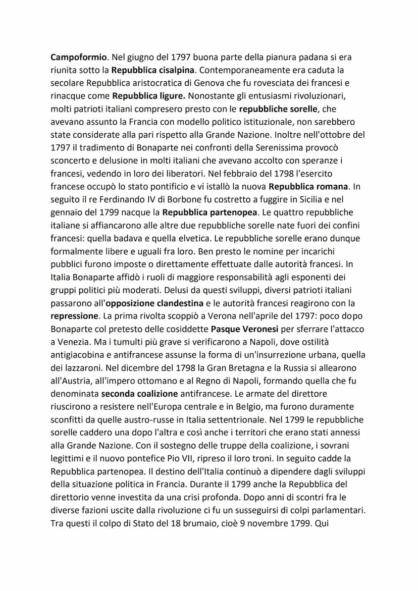 CAPITOLO 6 La parabola politica di Napoleone
La rapida discesa del generale Bonaparte
Con il Termidoro si chiuse la fase più turbolenta dell