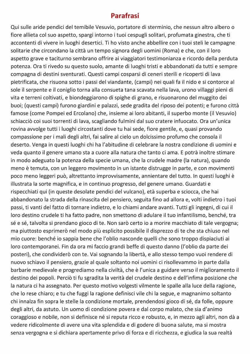 
<p>La Ginestra o il fiore del deserto è una composizione di Leopardi nella primavera del 1836. Le sue dimensioni straordinarie e le tematic