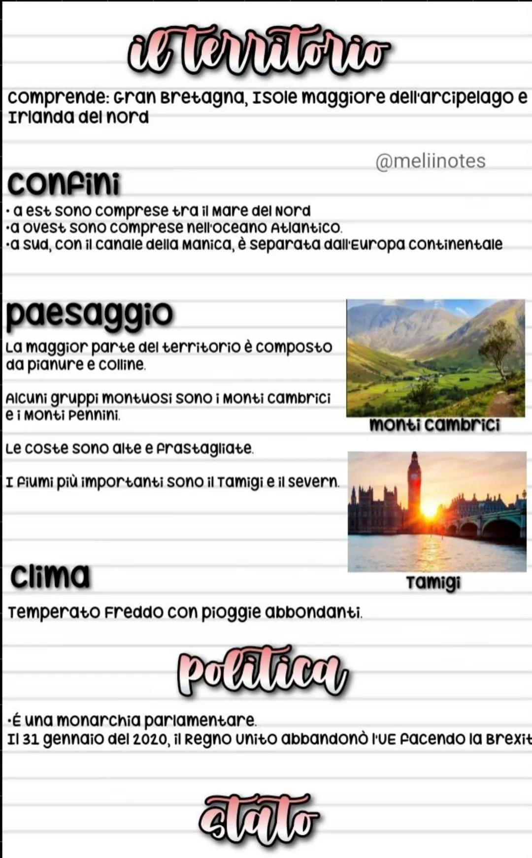 Regno Unito # il territorio

comprende: Gran Bretagna, Isole maggiore dell'arcipelago e
Irlanda del nord

# confini

*   a est sono comprese