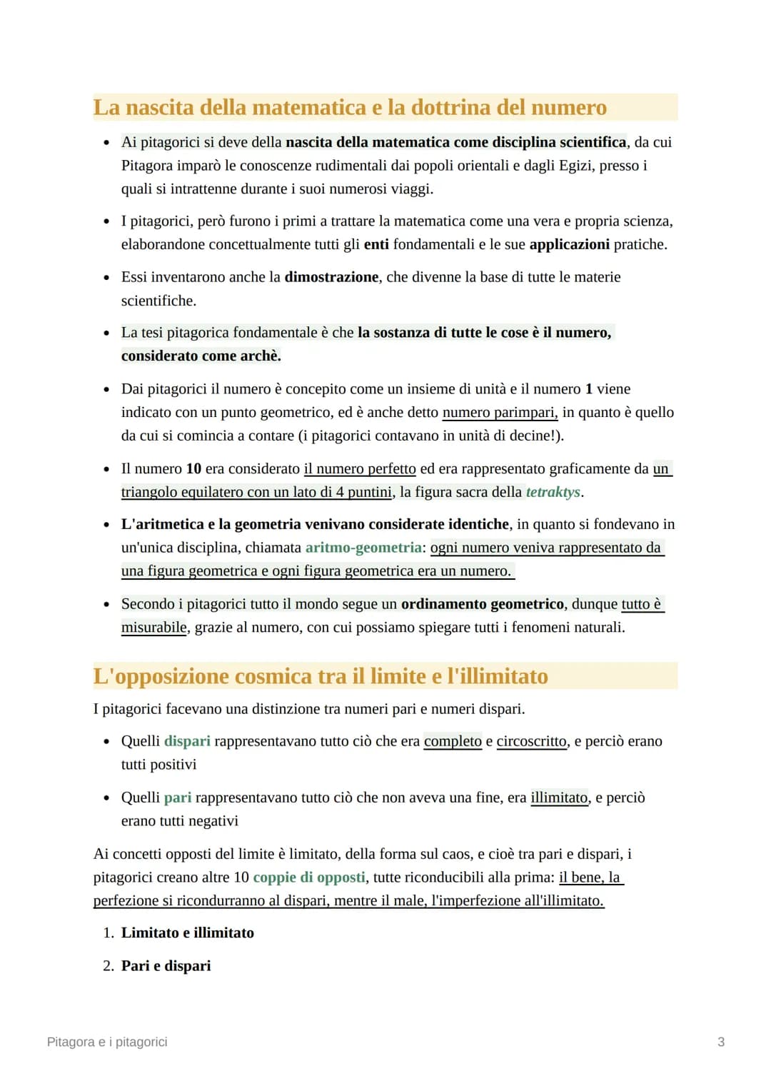 Pitagora e i pitagorici
La figura di Pitagora è avvolta da un mito, in quanto egli veniva ritenuto un profeta mago,
un operatore di miracoli