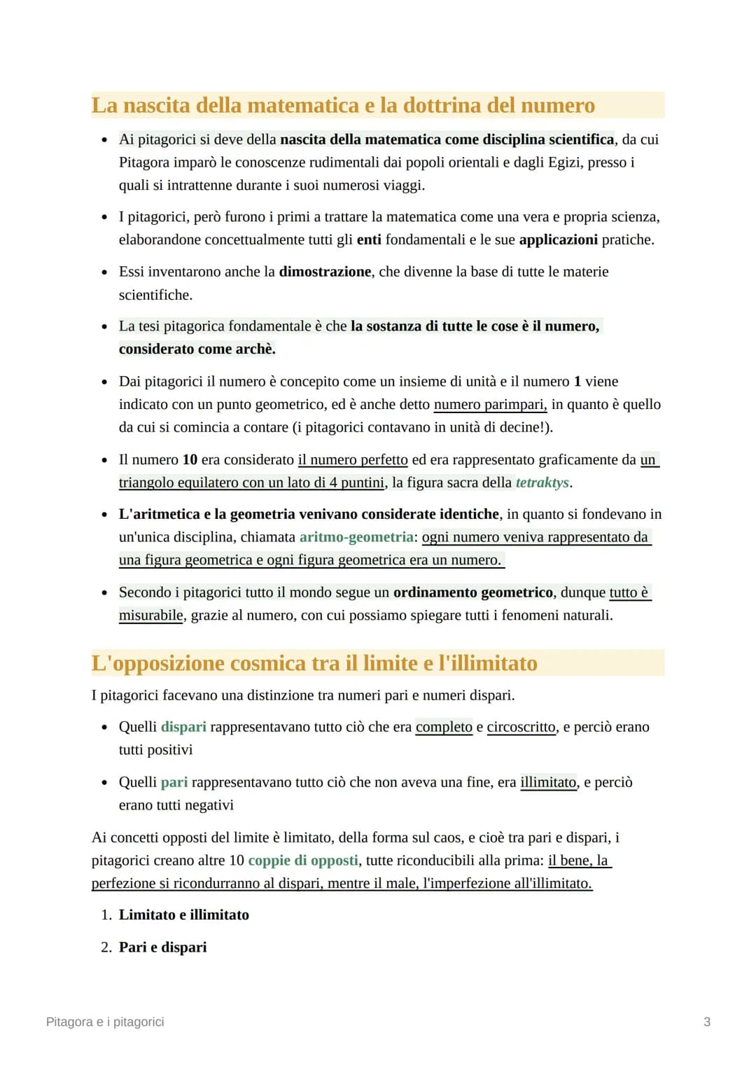 Pitagora e i pitagorici
La figura di Pitagora è avvolta da un mito, in quanto egli veniva ritenuto un profeta mago,
un operatore di miracoli