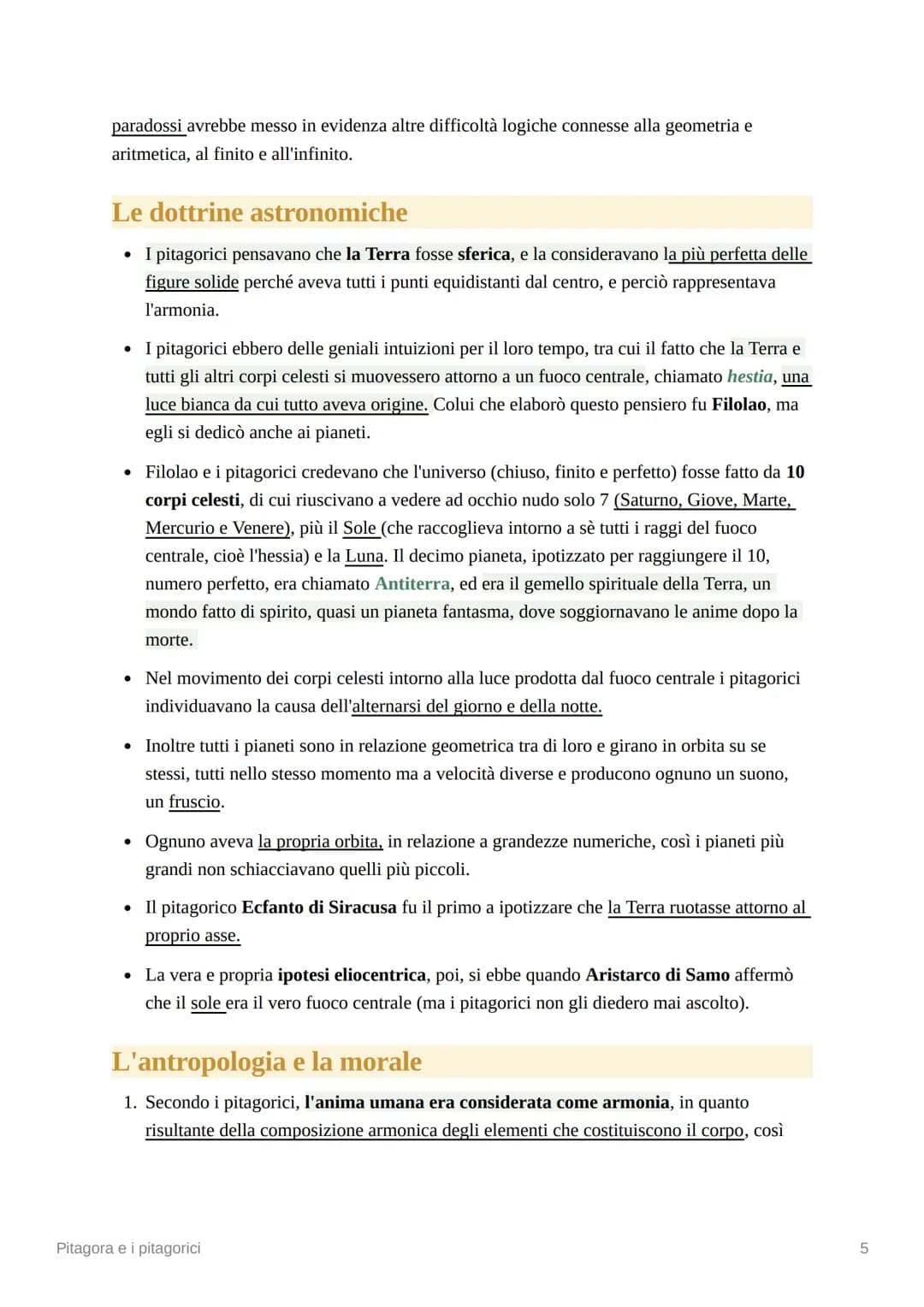 Pitagora e i pitagorici
La figura di Pitagora è avvolta da un mito, in quanto egli veniva ritenuto un profeta mago,
un operatore di miracoli