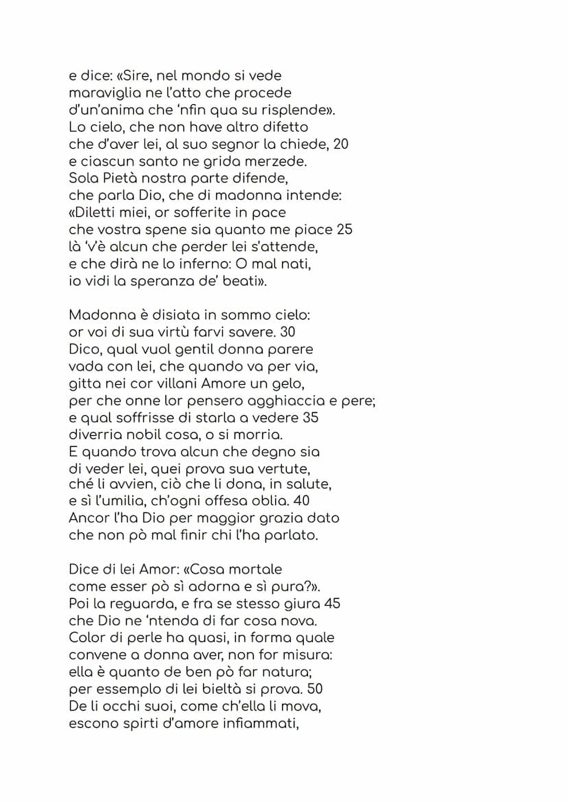 DONNE CH'AVETE
INTELLETTO D'AMORE
Donne ch'avete intelletto d'amore è un
manifesto letterario, ma può diventare ciò che vogliamo a
seconda d