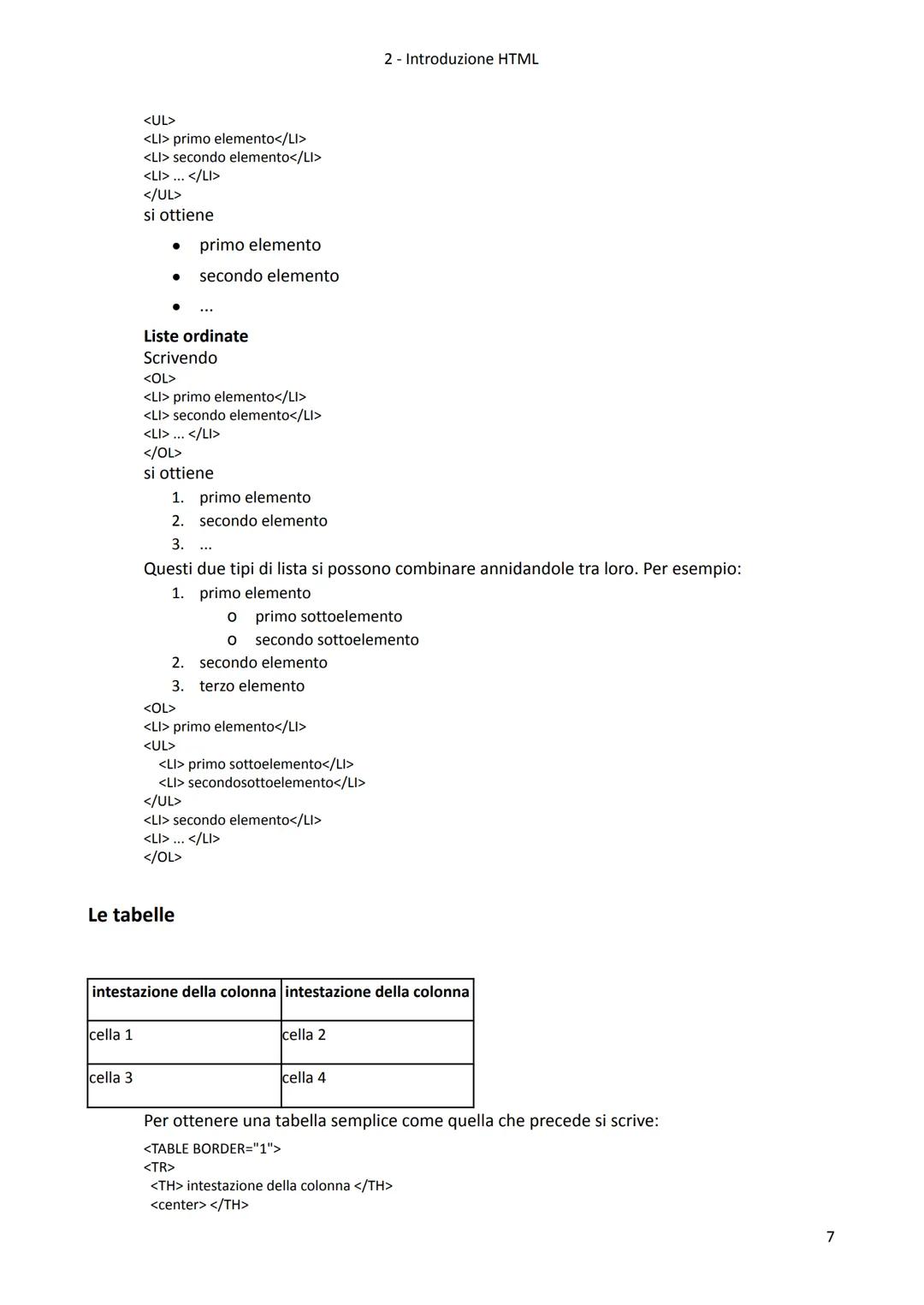 1. Cos'è HTML
fonte:
● HTML significa Hyper Text Markup Language
I documenti HTML sono descritti da HTML tags
● Ogni HTML tag descrive diffe