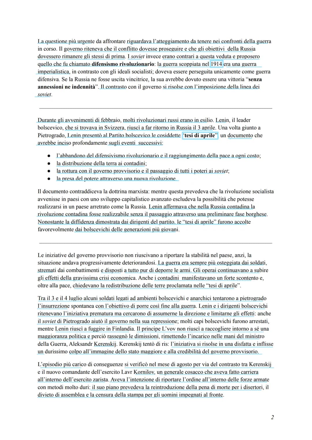 Storia capitoli 5, 6, 7
5. LA RIVOLUZIONE RUSSA DA LENIN A STALIN
Il 23 febbraio 1917 (1'8 marzo del calendario gregoriano) scoppiò nella ca