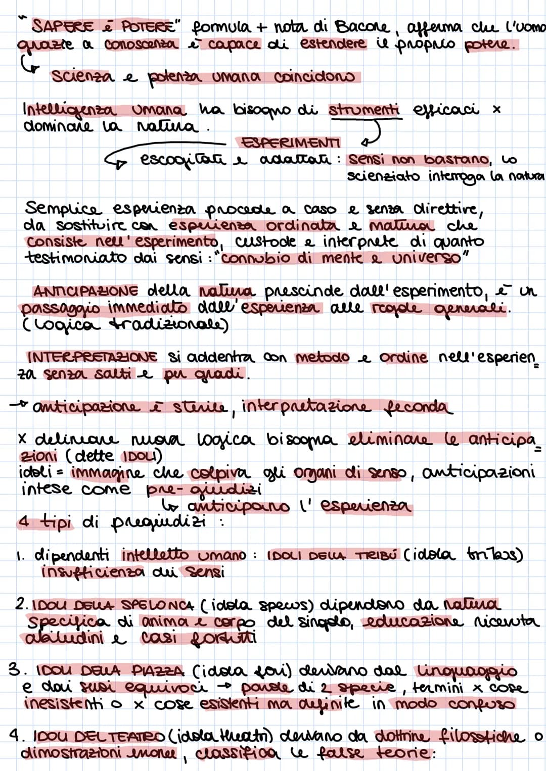 BACONE
• Primo a individuare che l'obiettivo della scienza è realiz
zazione del dominio dell' Jomo sulla natura.
• Considerato il profeta de