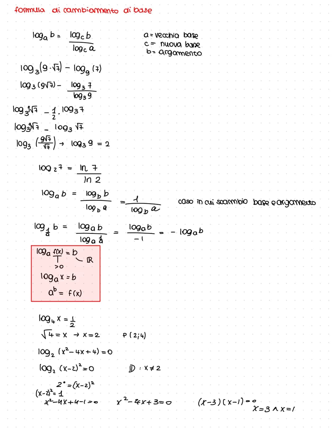 X = 109(a) b
logaritmo in base A ou B
a>o na#1
(base)
b> (argomento del logaritmo)
Def: l'esponente da dare alla base per ottenere l'argomen