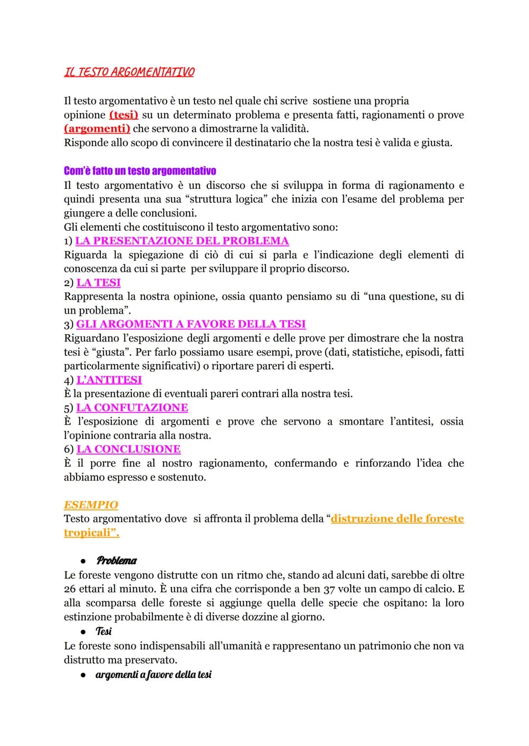 IL TESTO ARGOMENTATIVO
Il testo argomentativo è un testo nel quale chi scrive sostiene una propria
opinione (tesi) su un determinato problem