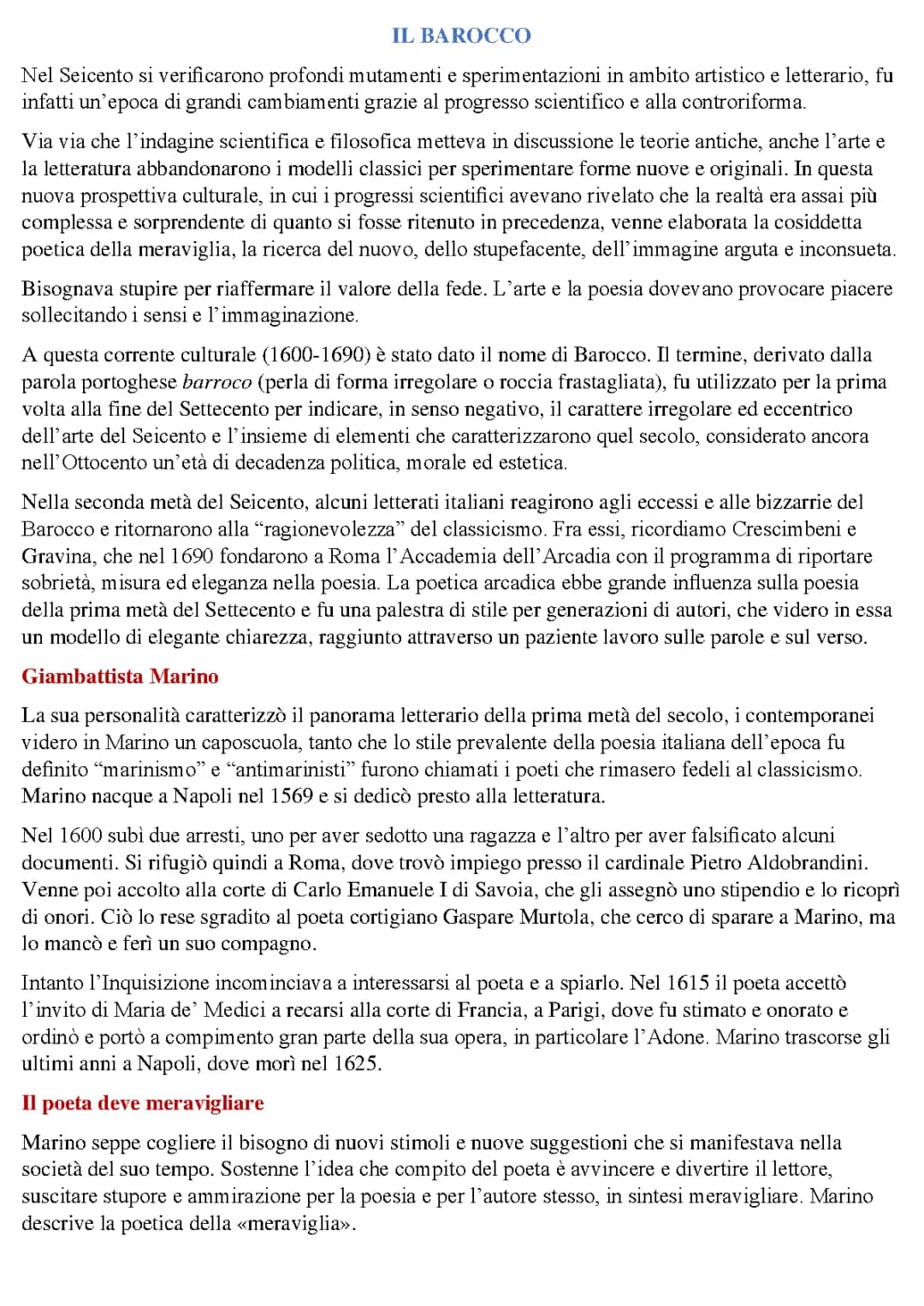 Il barocco