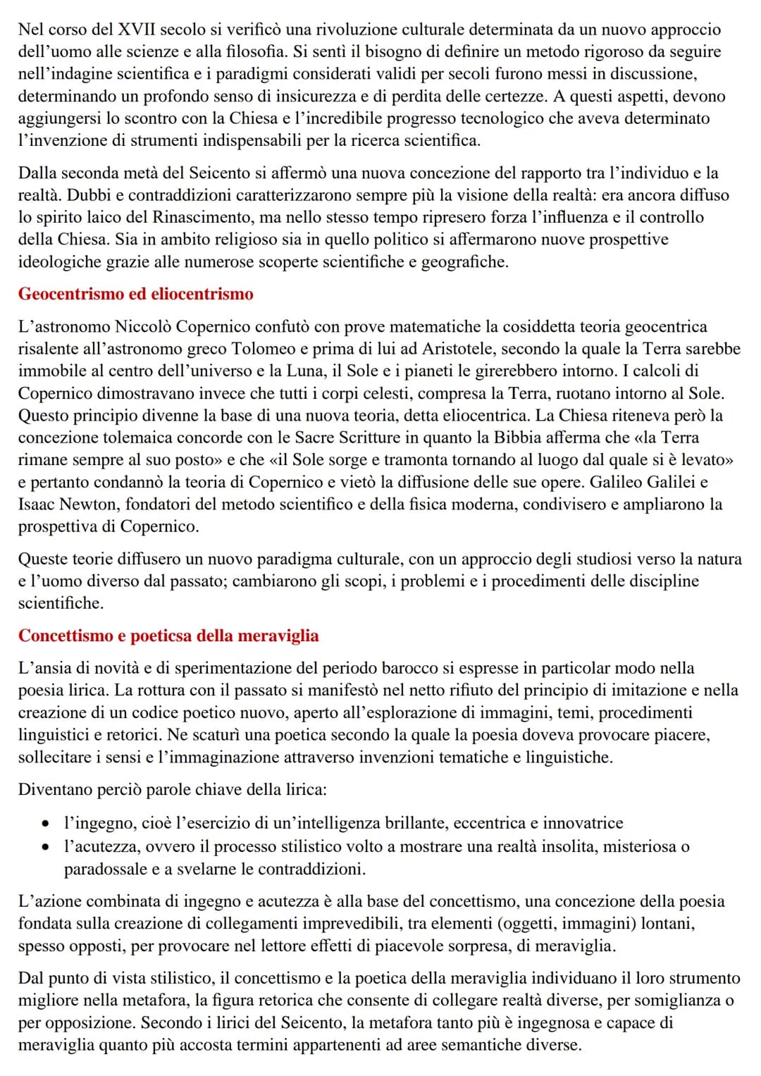IL BAROCCO
Nel Seicento si verificarono profondi mutamenti e sperimentazioni in ambito artistico e letterario, fu
infatti un'epoca di grandi