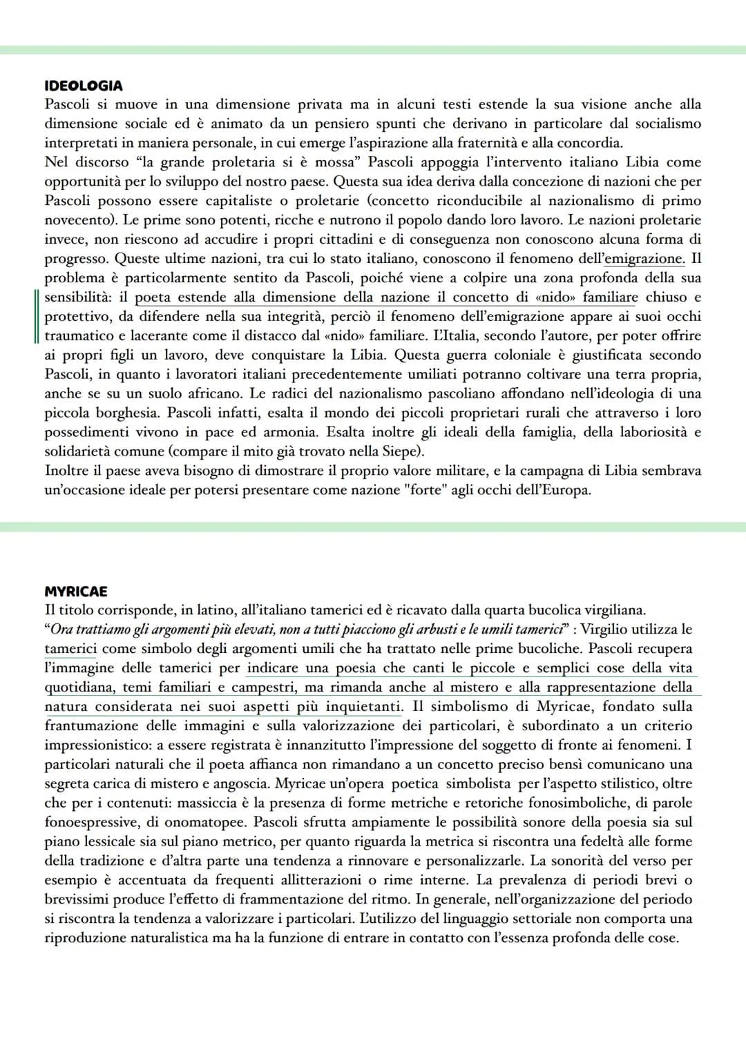 Giovanni Pascoli
Pascoli e D'Annunzio sono i rappresentanti più significativi del Decadentismo italiano ma presentano
notevoli differenze ne