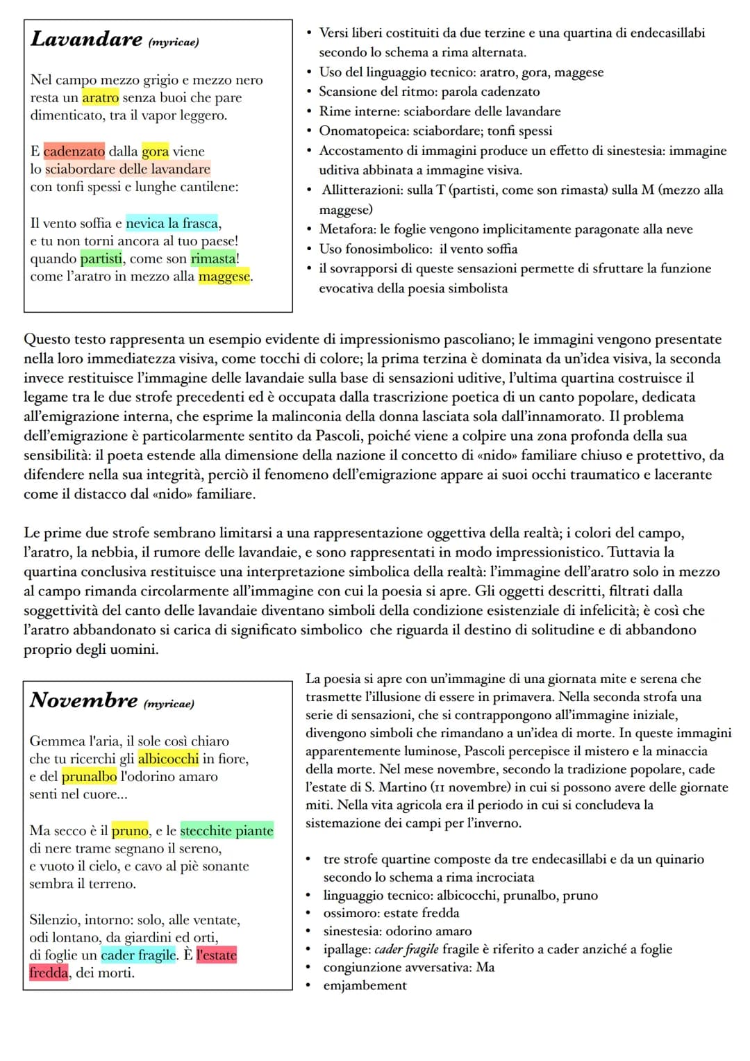 Giovanni Pascoli
Pascoli e D'Annunzio sono i rappresentanti più significativi del Decadentismo italiano ma presentano
notevoli differenze ne