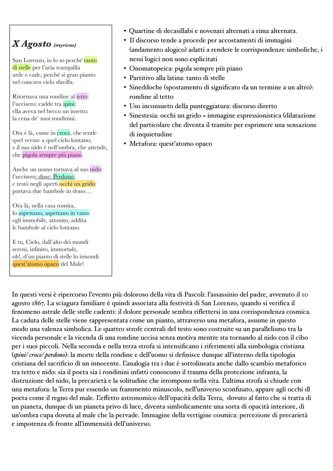 Giovanni Pascoli
Pascoli e D'Annunzio sono i rappresentanti più significativi del Decadentismo italiano ma presentano
notevoli differenze ne