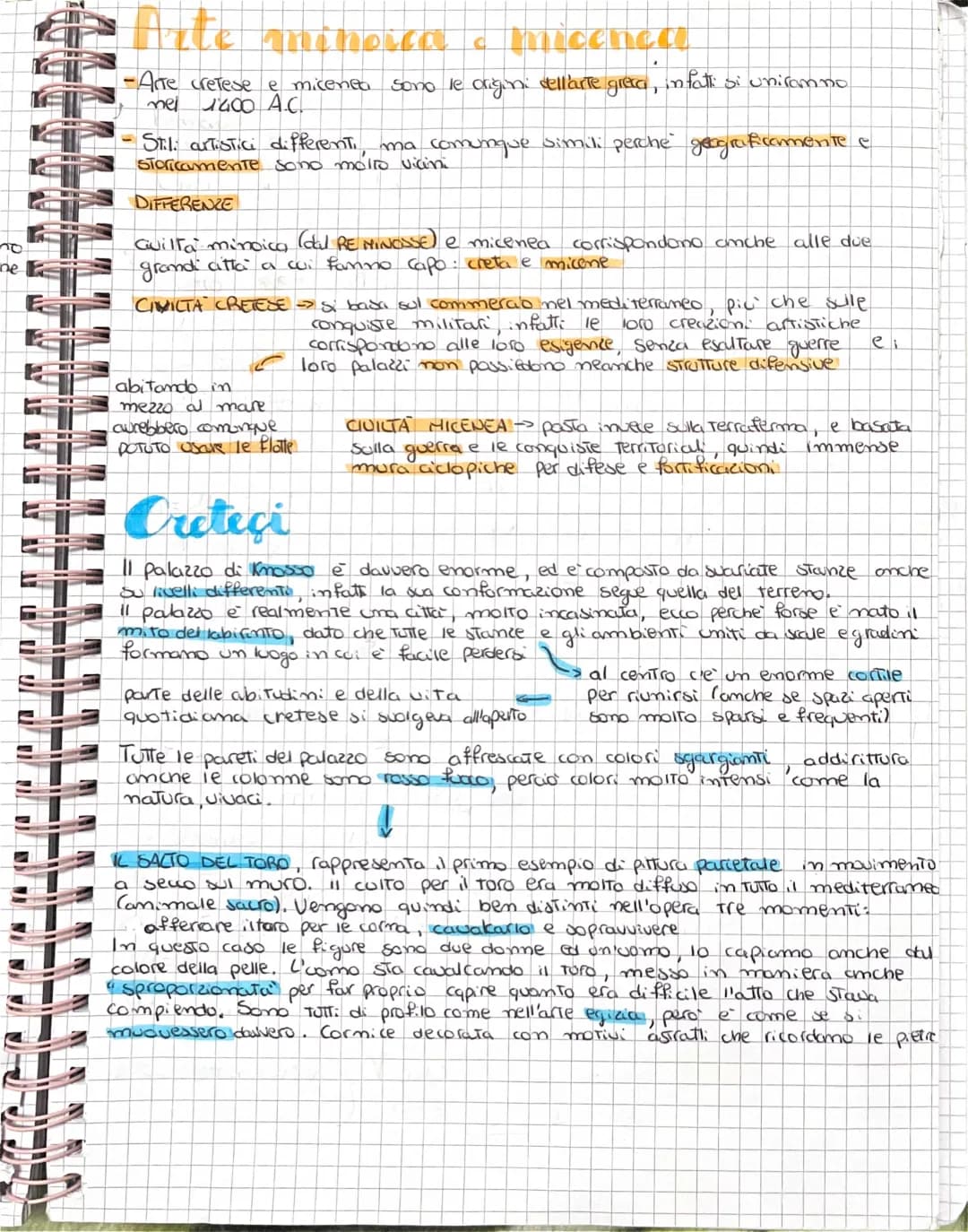Tutto sull'Arte Cretese e Micenea: Schemi, Riassunti e Mappe!