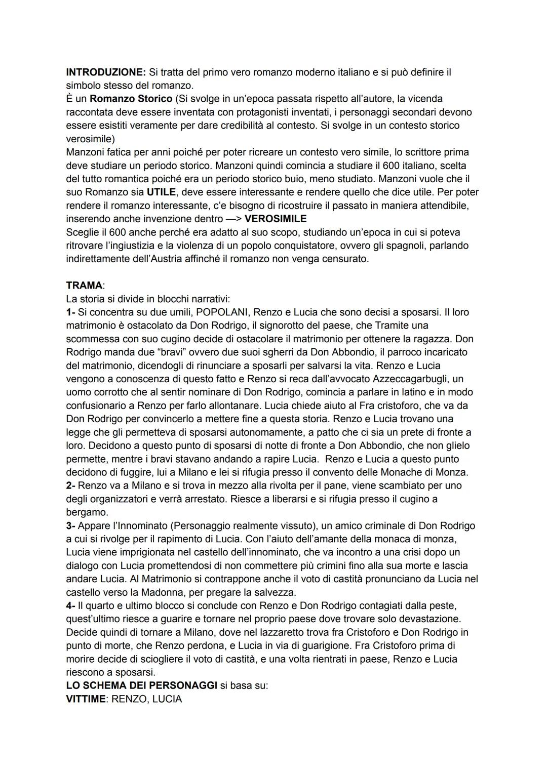 INTRODUZIONE: Si tratta del primo vero romanzo moderno italiano e si può definire il
simbolo stesso del romanzo.
È un Romanzo Storico (Si sv
