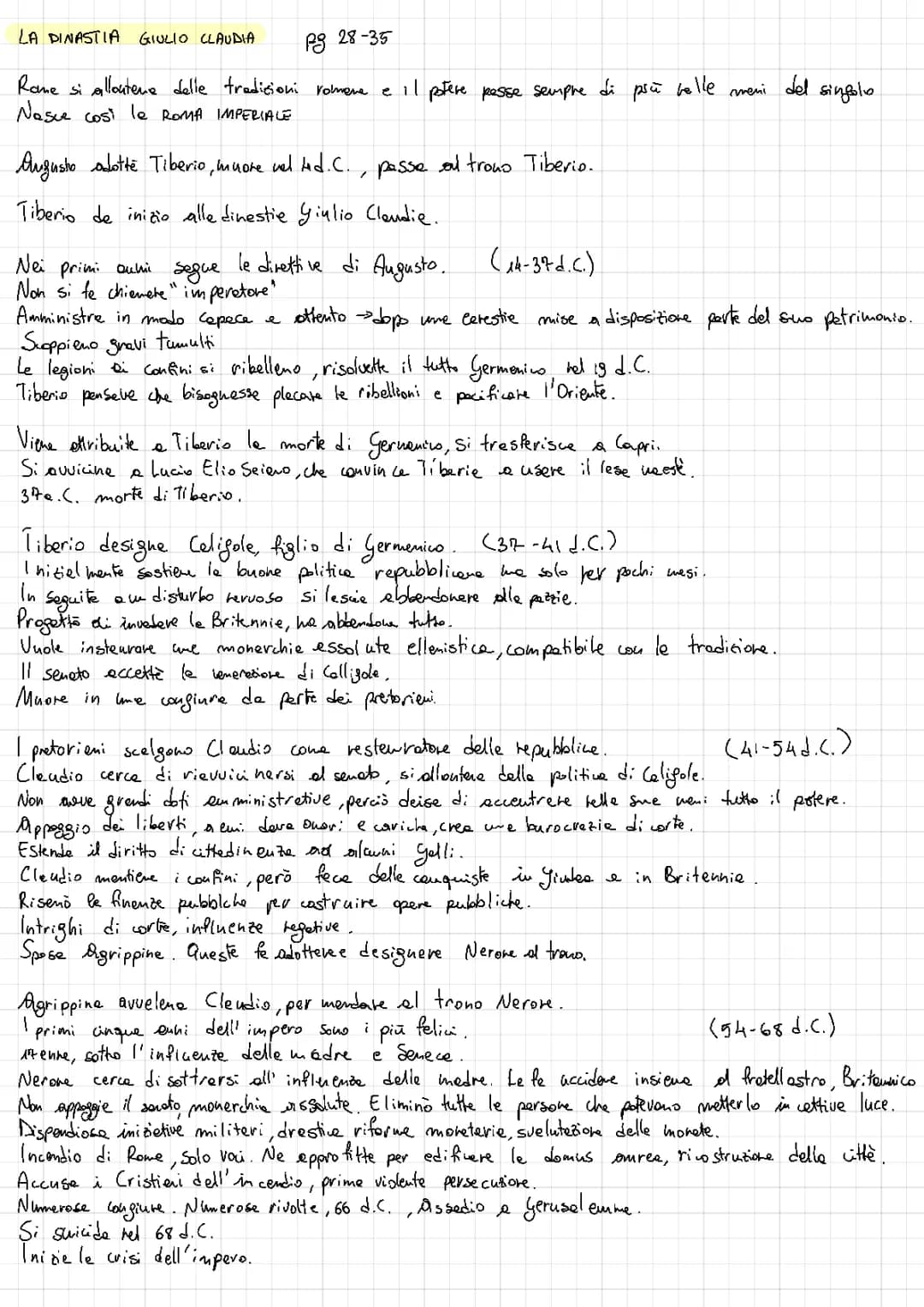 Dinastia Giulio-Claudia: Riassunto, Schema e Albero Genealogico