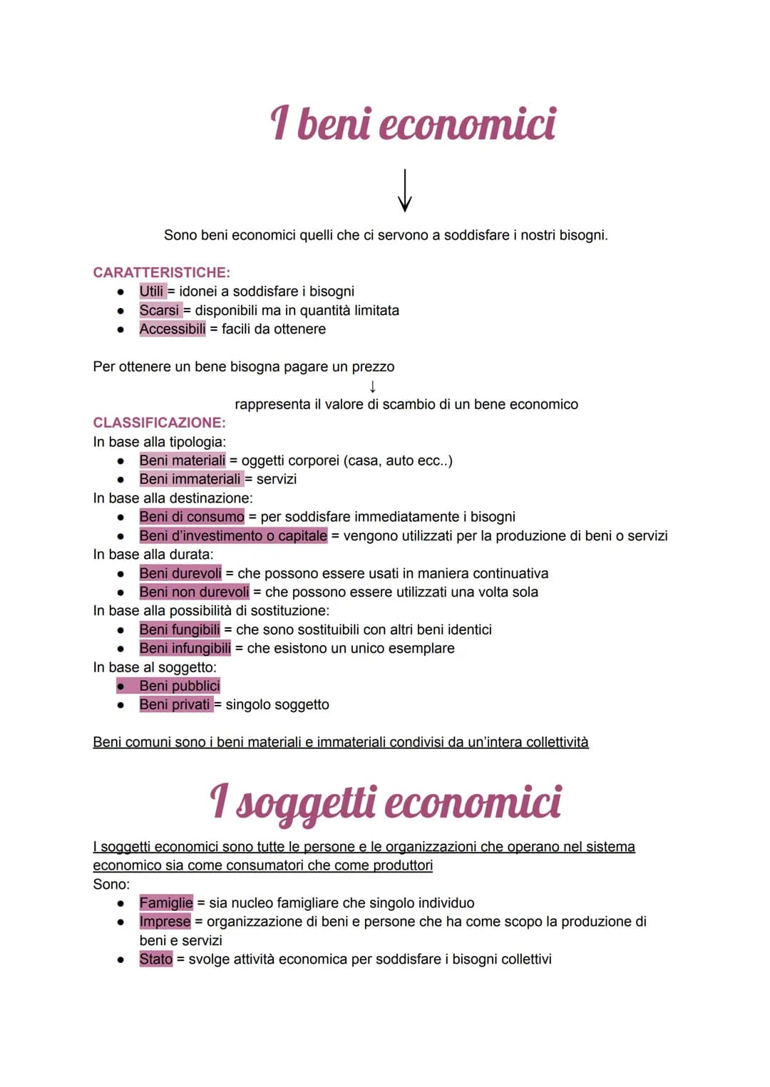 L'economia
L'economia è la disciplina che studia il modo migliore di utilizzare le risorse disponibili, così
da accrescere al massimo la lor