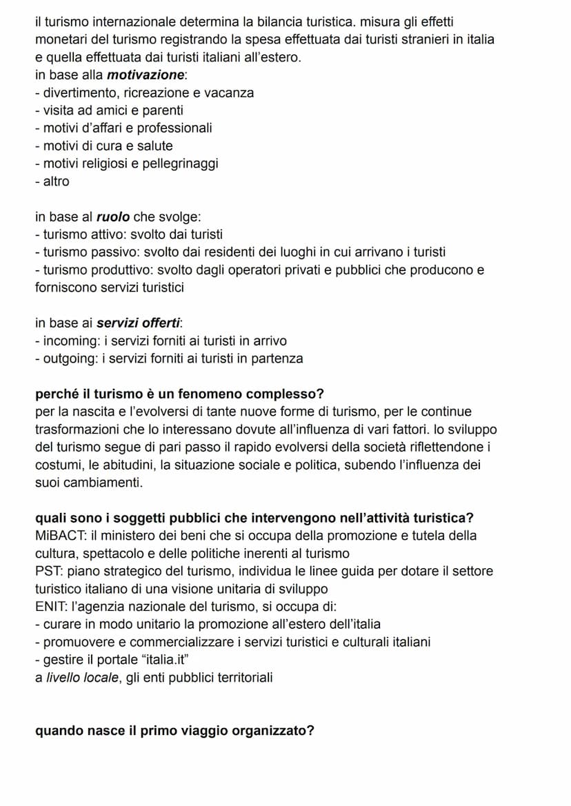 perchè si parla di "fenomeno turismo"?
il turismo è un fenomeno in continua e inarrestabile crescita. per l'OMT il diritto
al riposo e al te