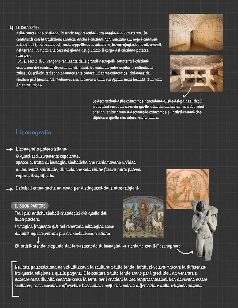 l'arte paleocristiana
L'arte che si è sviluppata nei primi secoli del cristianesimo (tra il II e il VI secolo d.C.), sul
territorio dell'Imp