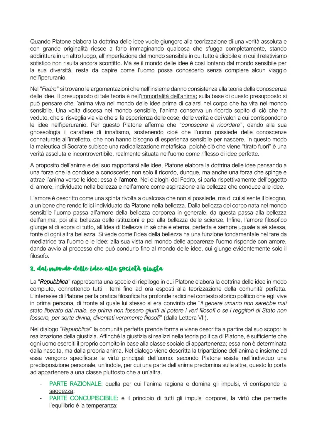 La DOTTRINA DELLE IDEE
1. le idee e il mondo delle idee
La teoria delle idee nasce in Platone a partire da un elemento introdotto dal suo ma