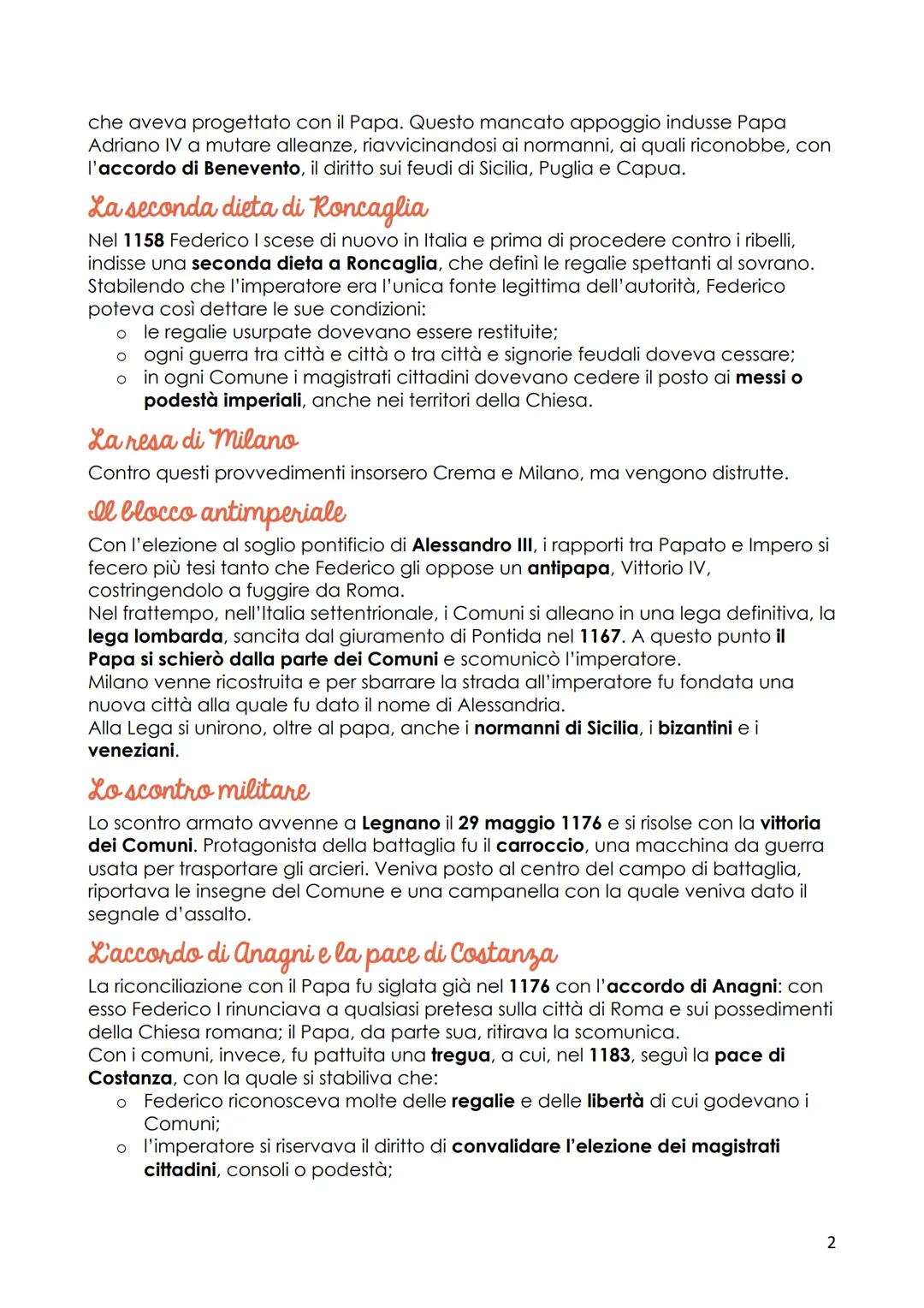 Universalismo e particolarismo medievali
(XII-XIV secolo)
1. Il programma di restaurazione imperiale di Federico I
I secoli XII e XIII furon