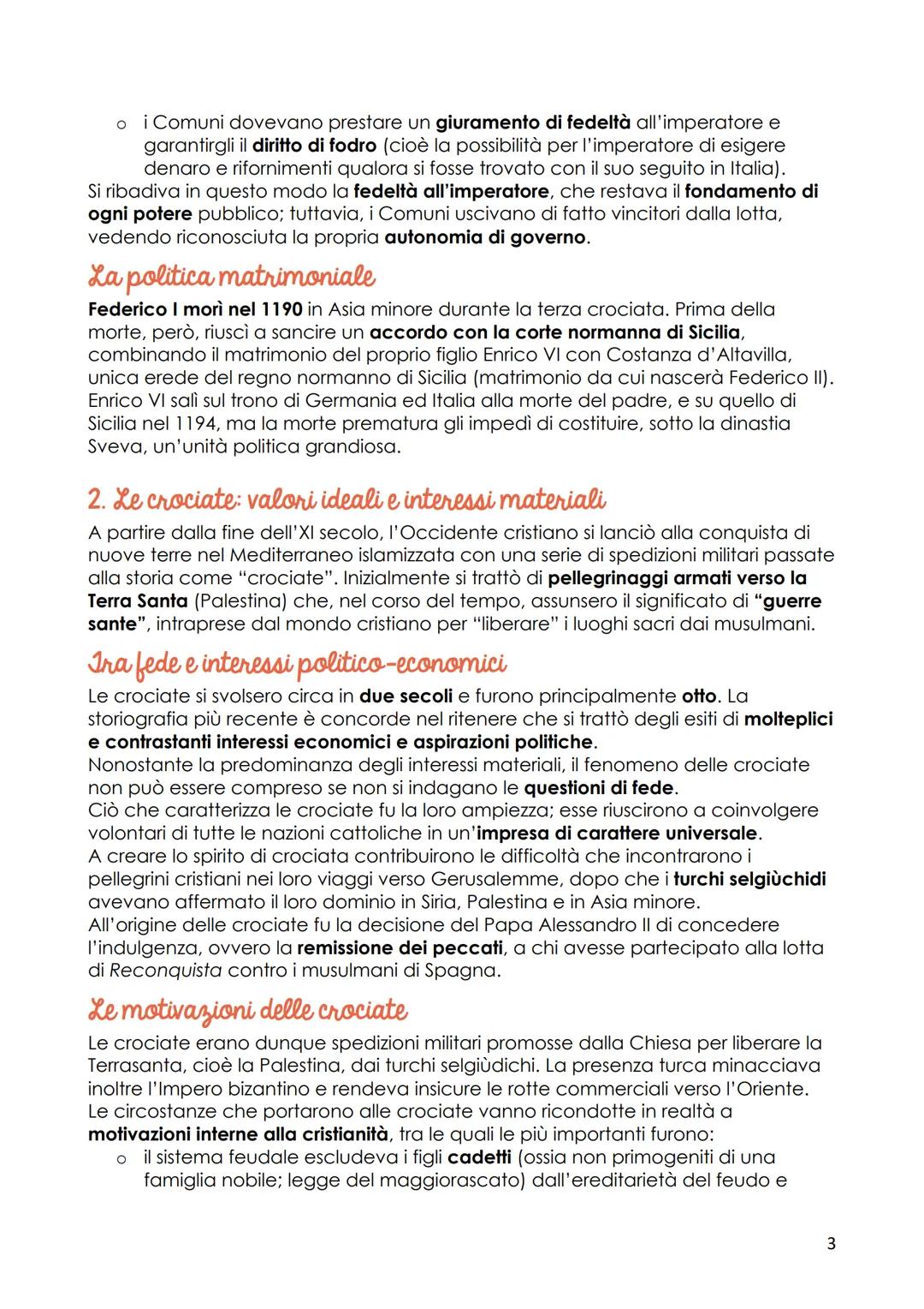 Universalismo e particolarismo medievali
(XII-XIV secolo)
1. Il programma di restaurazione imperiale di Federico I
I secoli XII e XIII furon