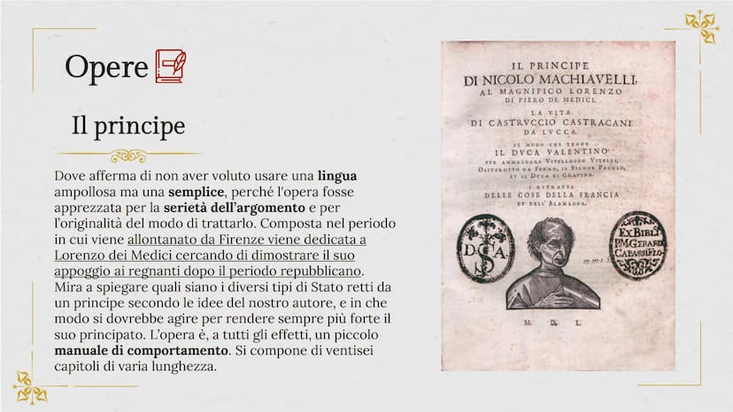 Loc
Niccolò
Machiavelli
Storico, filosofo, scrittore, drammaturgo,
politico, diplomatico italiano
“Padre della scienza politica” 01.
La vita