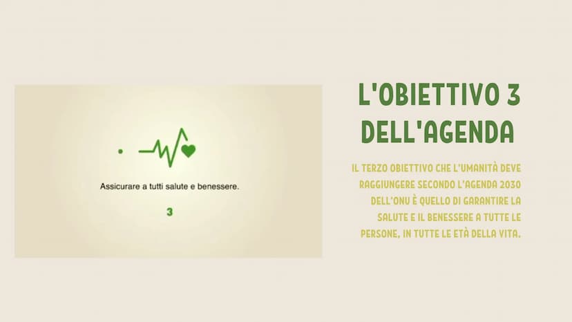 1 IL PROGRAMMA
1 - COS'È L'AGENDA 2030?
2- QUALI SONO GLI OBIETTIVI?
L'OBIETTIVO 3 DELL'AGENDA
3-
4 -
SALUTE E BENESSERE
5-
GLI OSM PER L'OB