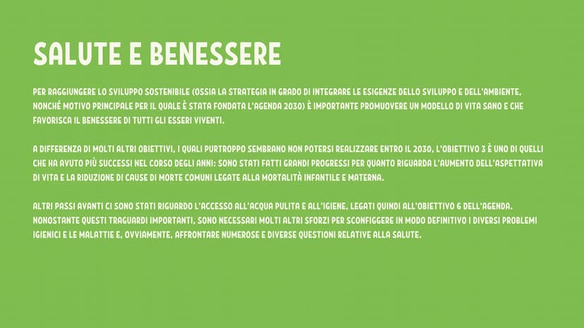 1 IL PROGRAMMA
1 - COS'È L'AGENDA 2030?
2- QUALI SONO GLI OBIETTIVI?
L'OBIETTIVO 3 DELL'AGENDA
3-
4 -
SALUTE E BENESSERE
5-
GLI OSM PER L'OB