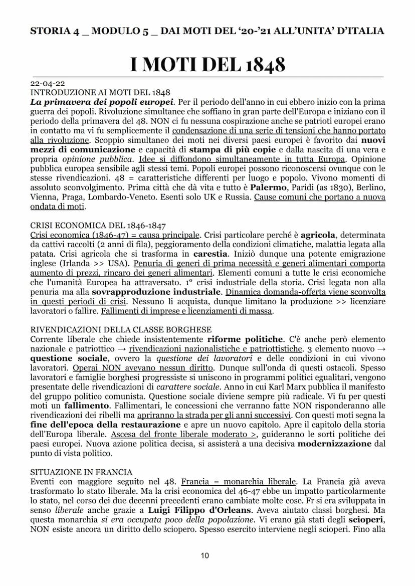 STORIA 4
MODULO 5 DAI MOTI DEL '20-'21 ALL’UNITA' D'ITALIA
I MOTI DEL 1820-1821
SITUAZIONE IN EUROPA INIZIALE
Moti iniziano in Spagna, nella
